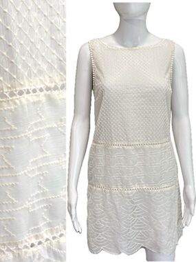 BB Dakota Sheer Mixed Pattern Embroidered Tunic Dress Size Small Sleeveless Tank